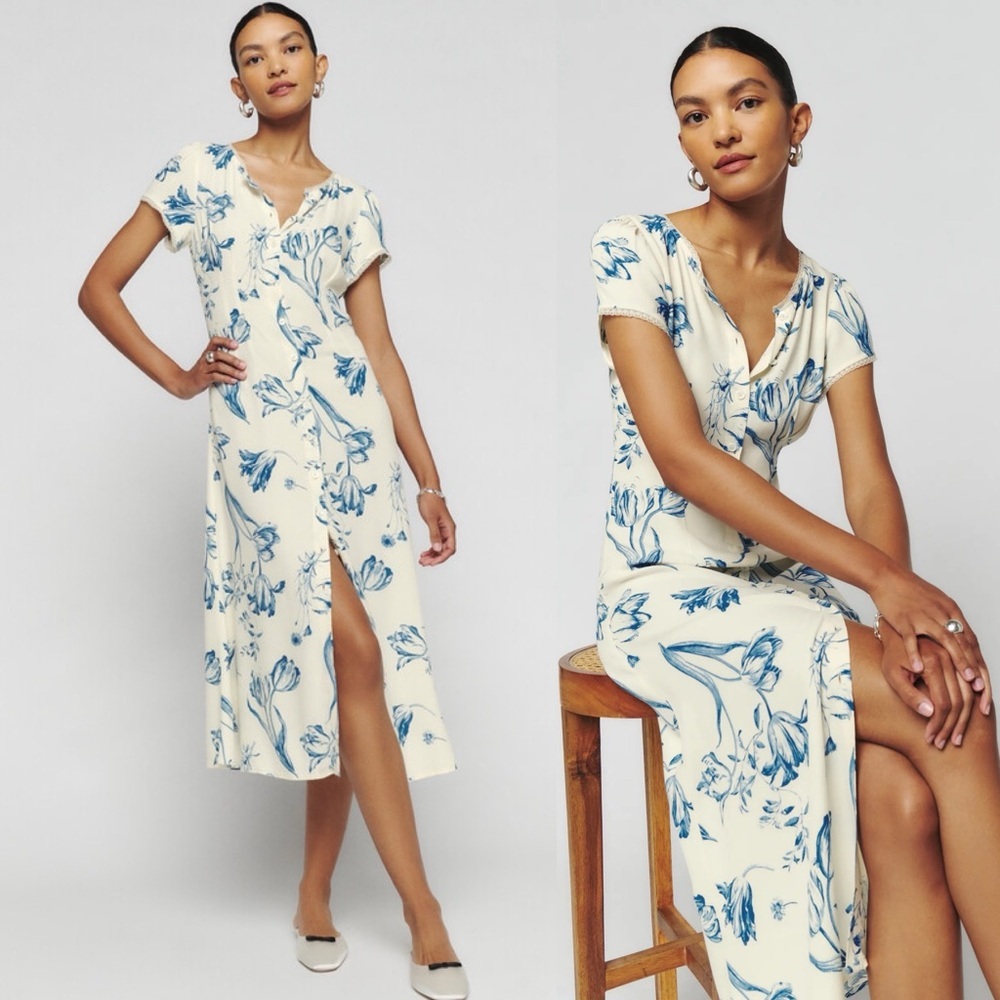 Reformation Raelynn Midi Dress Lisse Floral